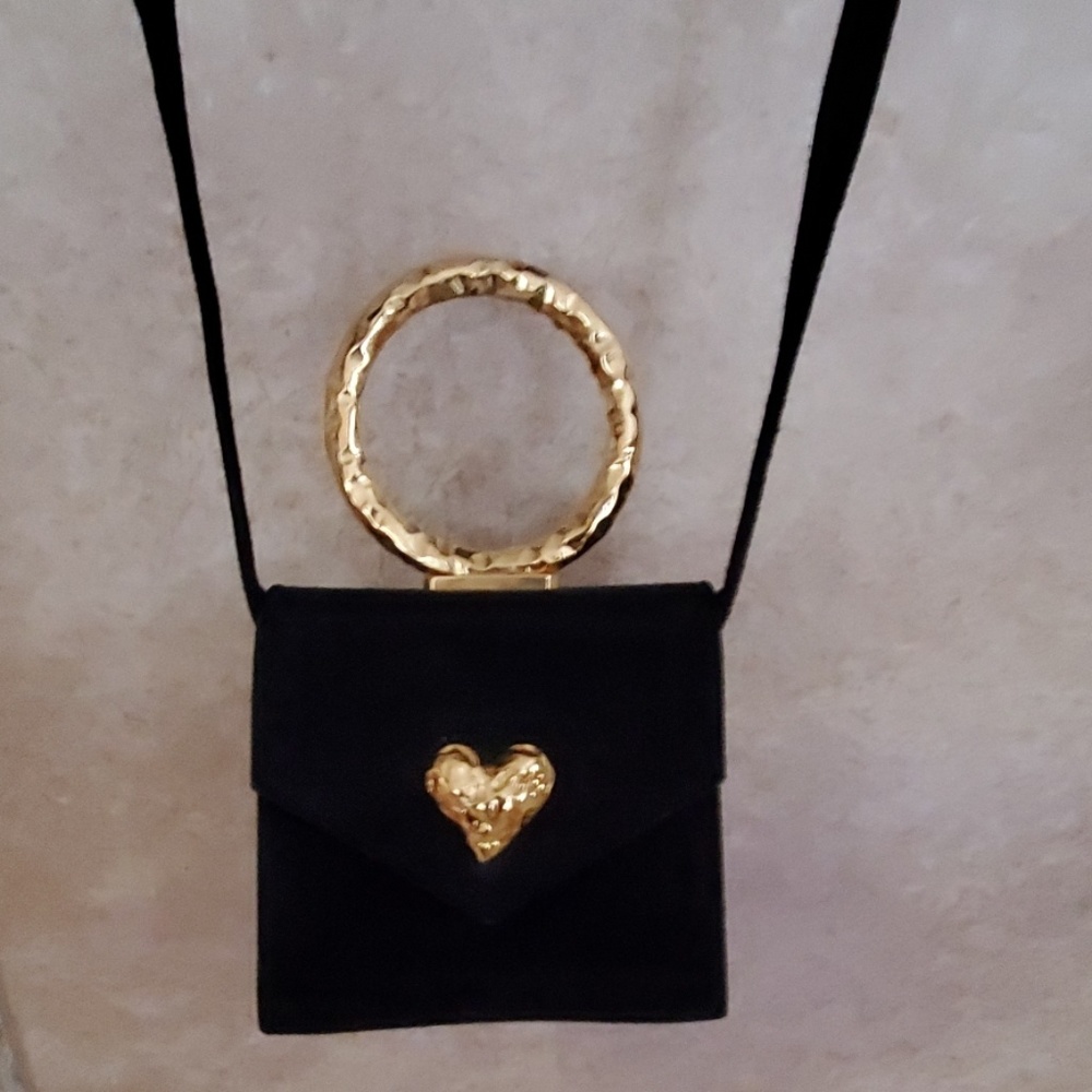 Black suede evening bag, only worn once.